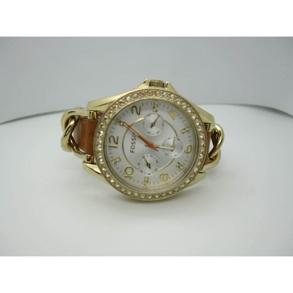 Women's Fossil 10ATM WR Crystals Analog 40mm Dial Watch (C988) - Picture 9 of 12